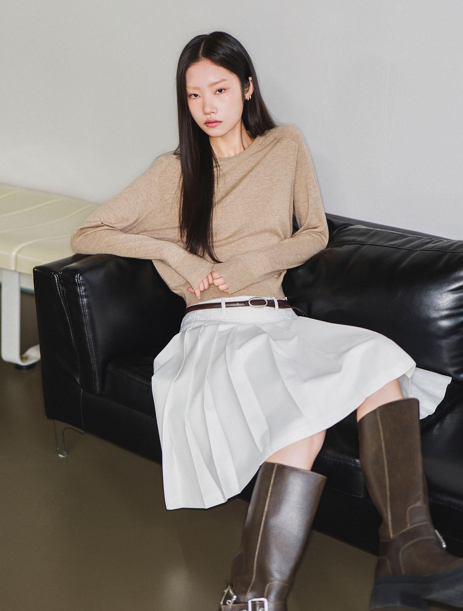 General Idea Signature Crewneck Pullover [Beige] / Wbe1L05521 Beige/S