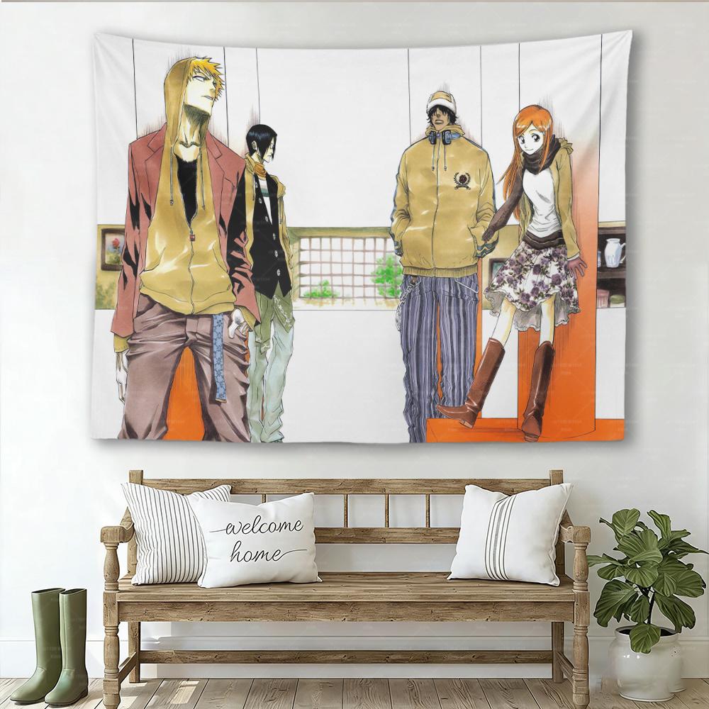 Bleach Anime Tapestry Ichigo KKurosaki Wall Hanging Aesthetic Bedroom Dorm Manga Decor