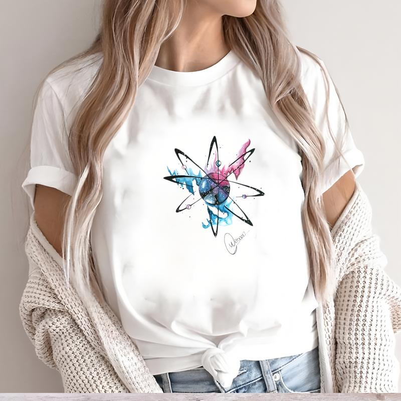 Trendy Printed T-shirt for Summer, Women's Short-sleeve Cute and Stylish Fashion Top.