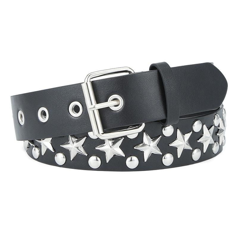 

Womens Fashionable Punk Buckle Belt Chic Ins Style For Students In Colors Various чорний