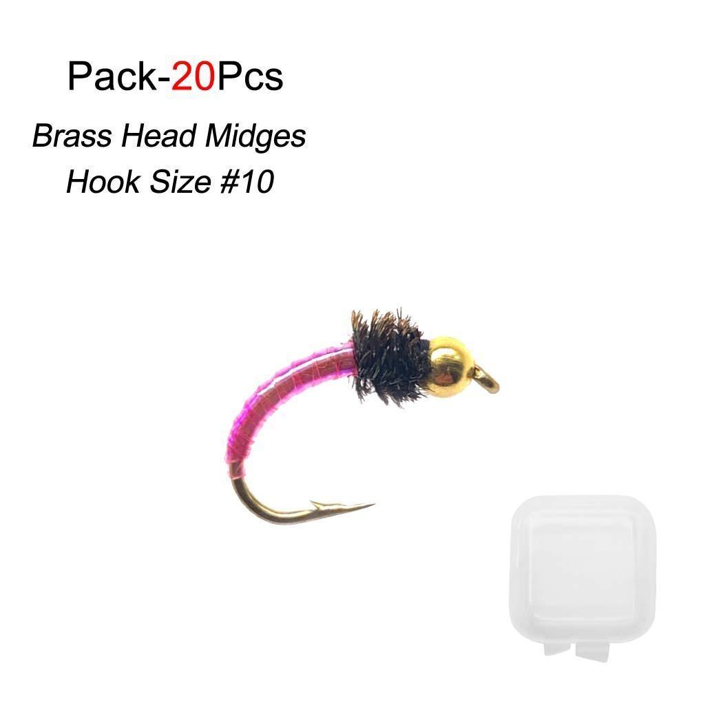 5/10/20/30 шт. латунные головки мошек нахлыстом для рыбалки 10 # форель/бас/окунь/сом — фото 12