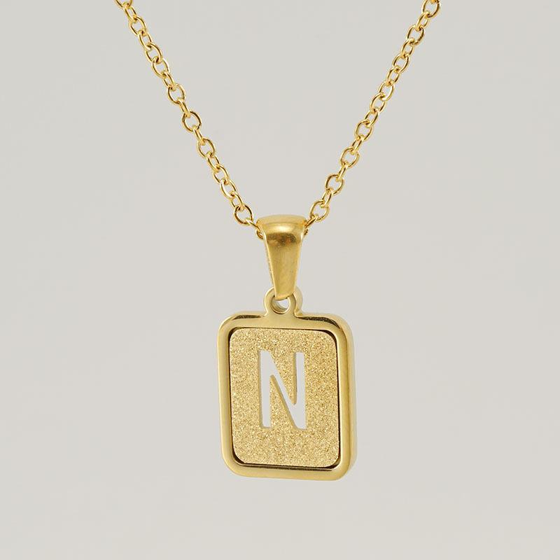 18K Hollow 26 English Letter Necklace Women's Fashion Letter Pendant Jewelry 2026