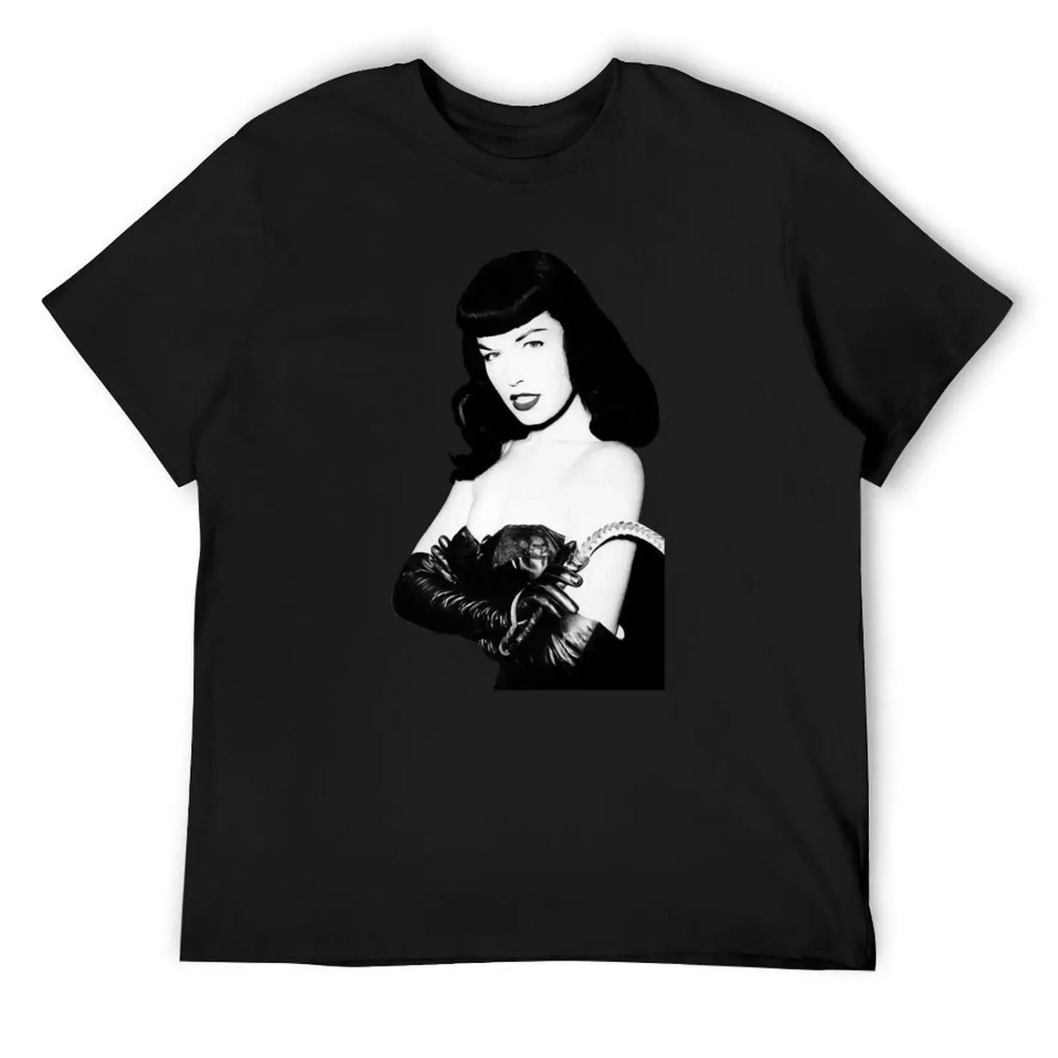 

Horror Movie Tee Bettie Mae Page Betty Queen of Pinups Classic Cool Women Love white T-Shirt oversized mens clothes XXXXXL різнокольоровий