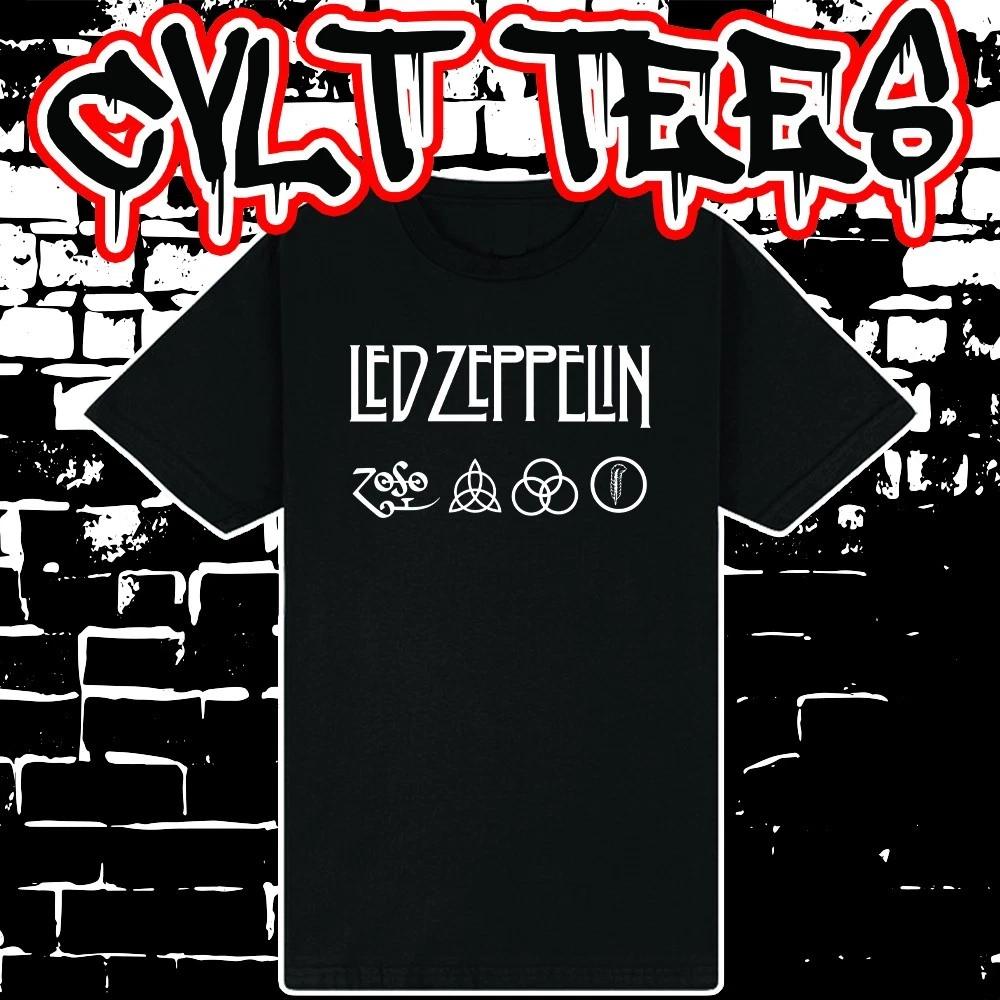 Men s and Women s T-shirts Led Zeppelin LOGO Band Tee 100% Cotton L