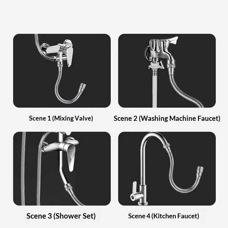 Water-saving Faucet Extender Stainless Steel for Bathroom Sink and Washbasin