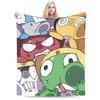 Anime Keroros Frog Blanket  Soft Graphic Plush Throw Blanket For Students Outdoor Flannel Bedspread Bed Cover