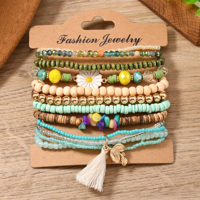 

Ретро простое ожерелье из деревянных бусин, длинное ожерелье из бисера, нишевая литературная цепочка для свитера, осенне-зимние украшения разноцветный