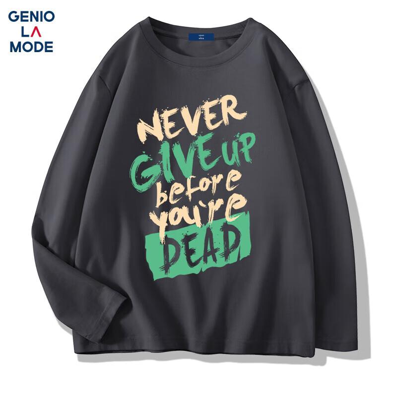 GENIOLAMODE Men s Casual Print Long Sleeve Cotton T-Shirt XL