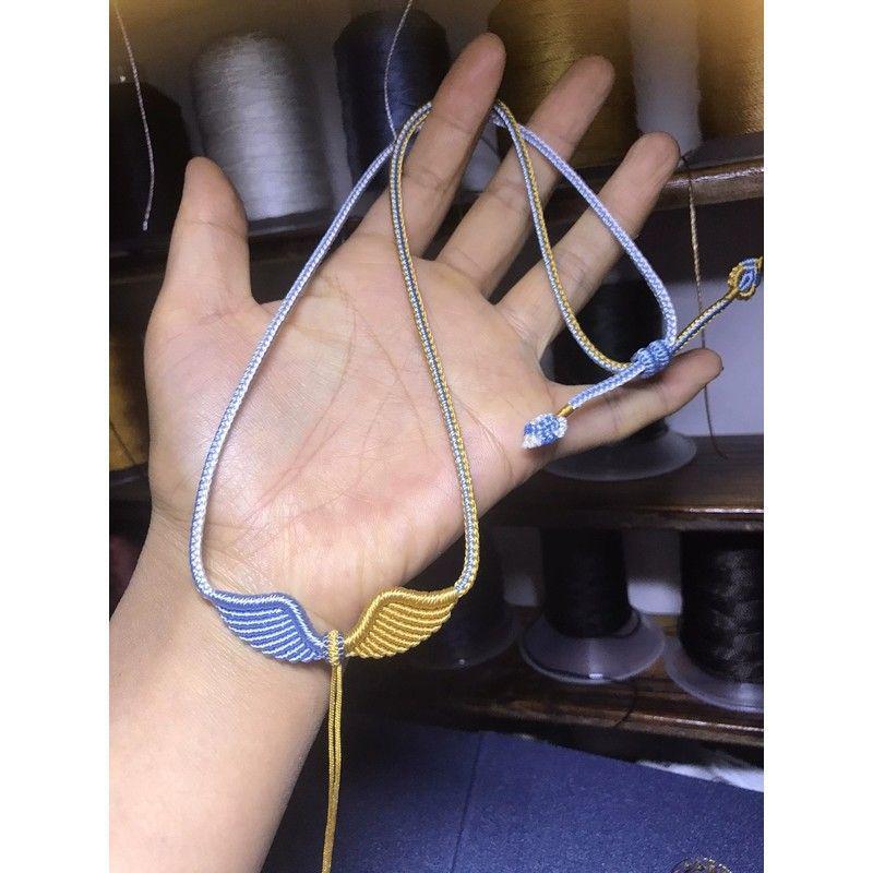 

Handmade Angel Wings Woven Pendant Necklace with Rope Lanyard No Size