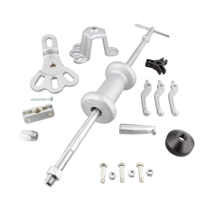 9-Way Slide Hammer Puller Set, Front Wheel Hub Bearing Remover & Rear Wheel Axle Hub Dent Shaft Puller Tool Kit Wheel Bearing Removal Tool