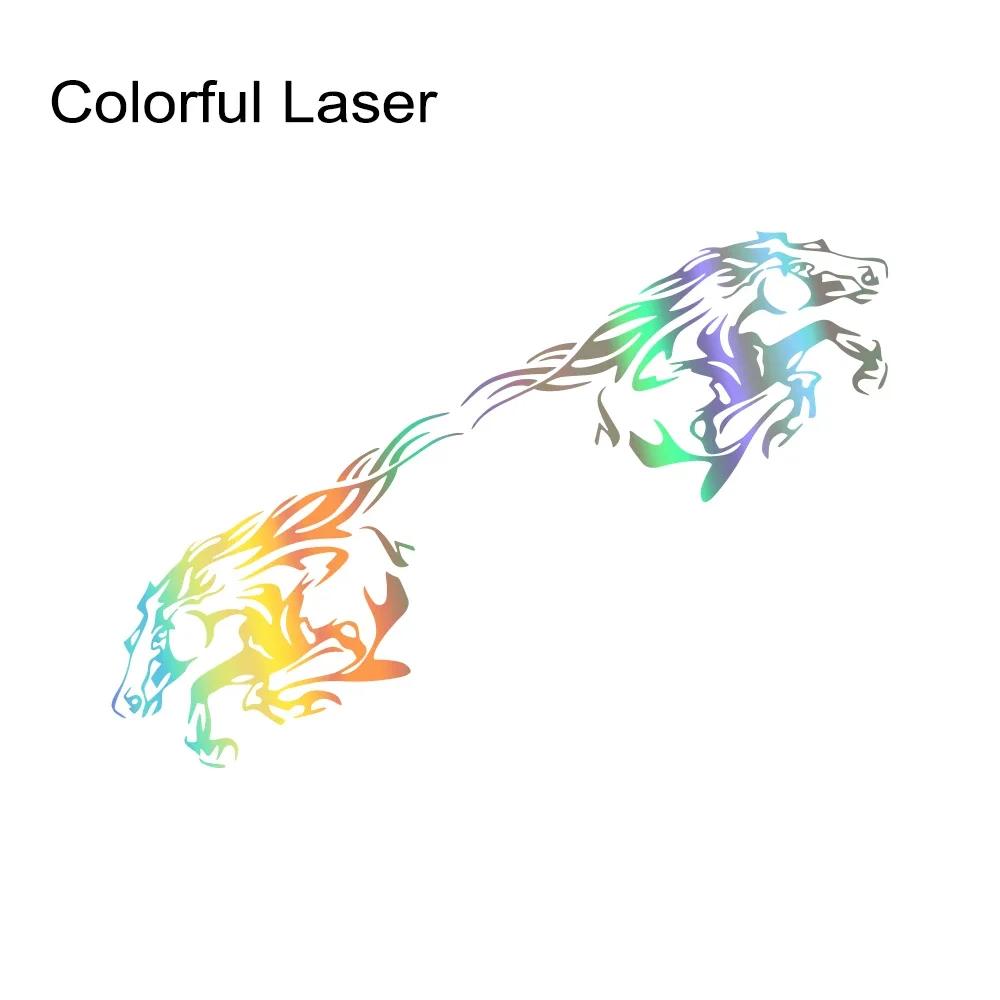 2 Stück Galoppierendes Pferd Aufkleber Auto Karosserie Seite Vinyl Aufkleber Dekoration LKW Transporter Pick-up Grafiken Wasserdicht Auto Dekor Zubehör