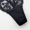 Sexy Low Rise Thong for Women - Lace Floral Embroidery Sheer Lingerie