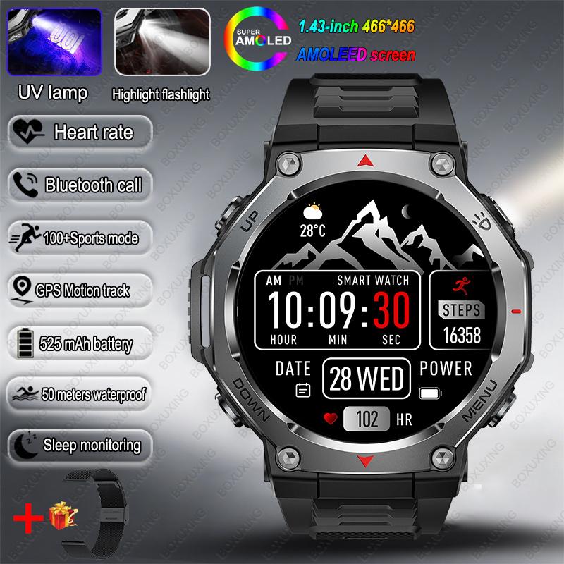 NEW For T-Rex3 Smart Watch Men 10ATM IPX8 Waterproof Smart Watches Compass Altimeter Barometric 1.43'' AMOLED Bracelet