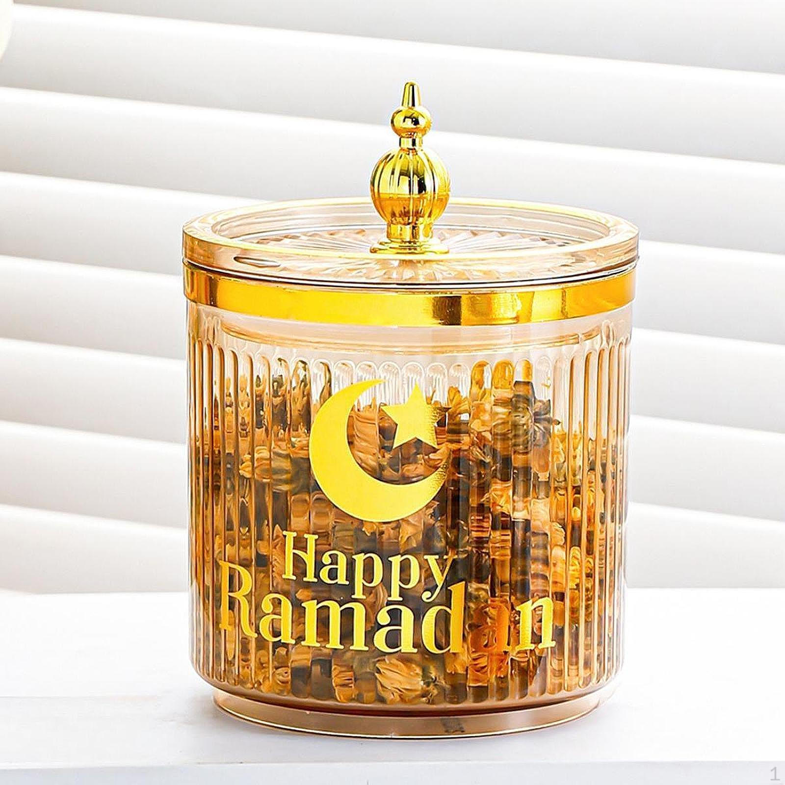 

Банка для конфет Ид Мубарак, органайзер для еды с крышкой, многоцелевой ящик для хранения Tower Amber