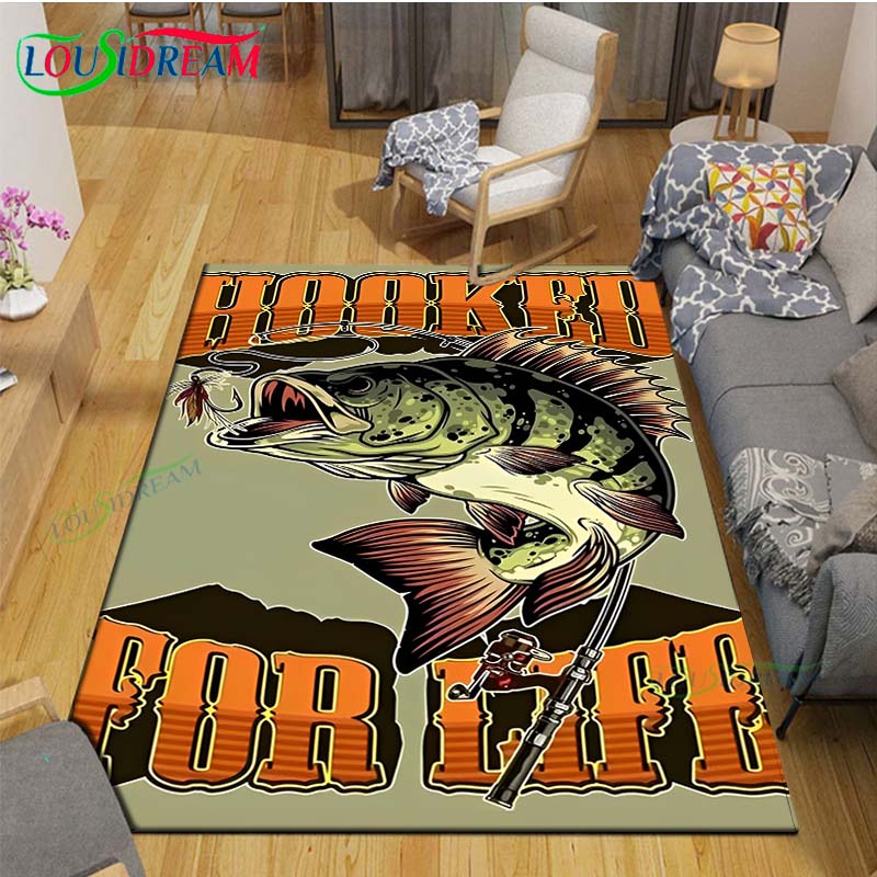 Marine Fish, Sea Turtles, Jellyfish Printed Carpet Outdoor Area Rug Non -slip Carpet Bedroom Decor Carpet for Living Room Gift