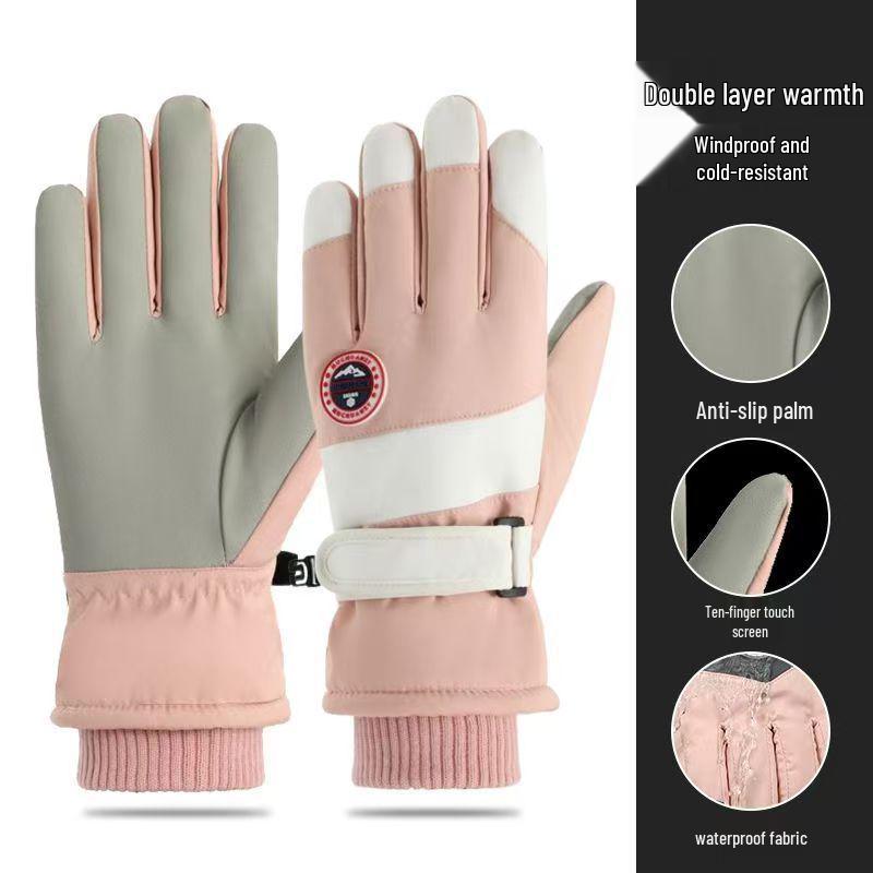Unisex Winter Skihandschuhe: Samtgefüttert, Touchscreen-kompatibel, Winddicht und Kälteschutz für Outdoor-Sportarten