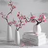 Wintersweet Bonsai Arrangement: Artificial Plum & Peach Blossom Branches for Indoor Living Room Decor