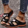 Summer Ladies Wedge Heel Embroidery Flower Sandals Women'S Shoes Womens Dress Sandals With Heels De