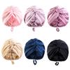 Reine Seide Turban-Hauben für Damen Satin Schlafhaube Hut Doppellagig Gedrehter Haarwickel Verstellbarer Seiden-Kopfwickel Haube