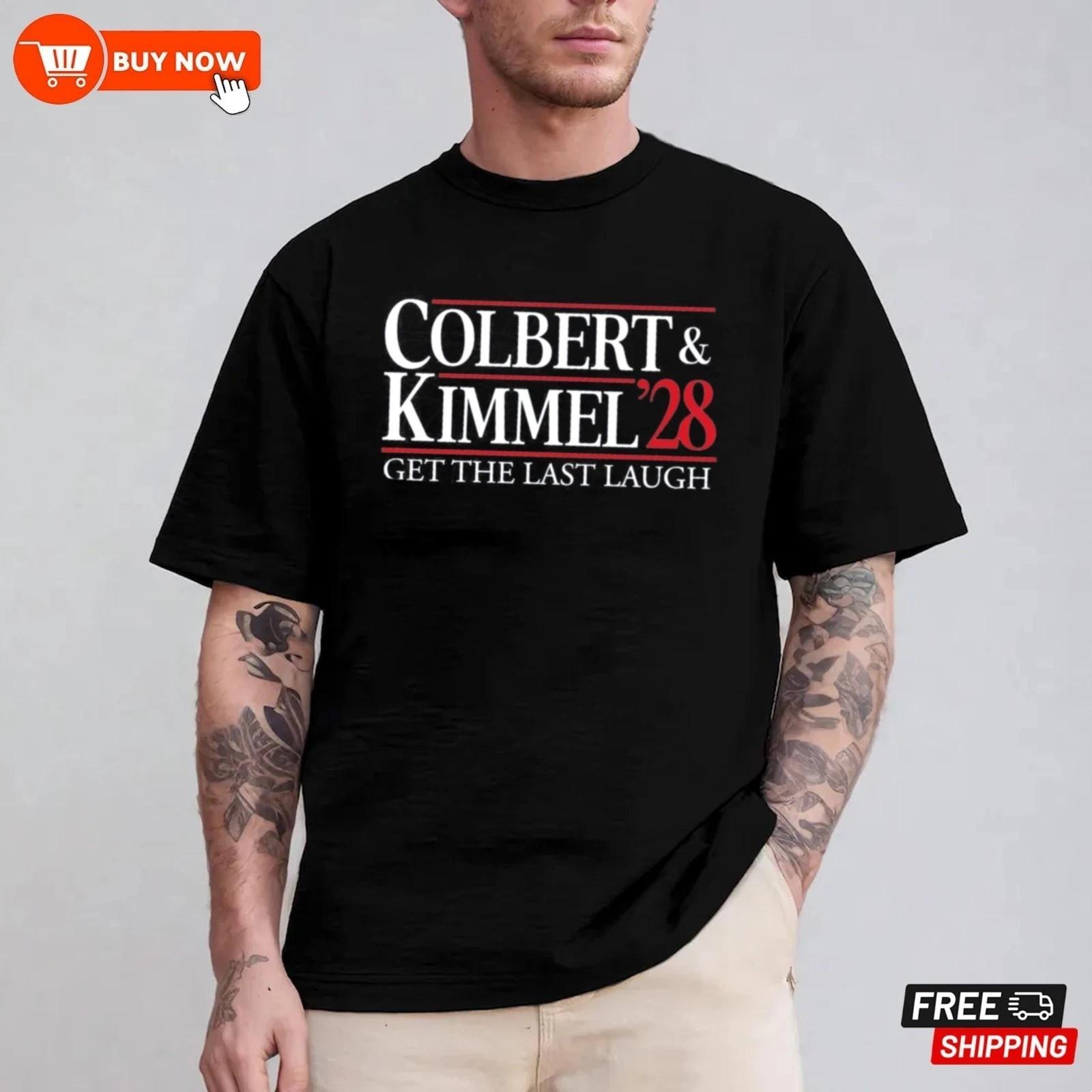 Colbert Kimmel 2028 Protect Free Speech Political T-Shirt S