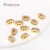 18K Gold Plated Brass With Zircon 2 Hole Oval Spacer Beads For Jewelry Making Supplies DIY Bracelets Necklaces Accessories