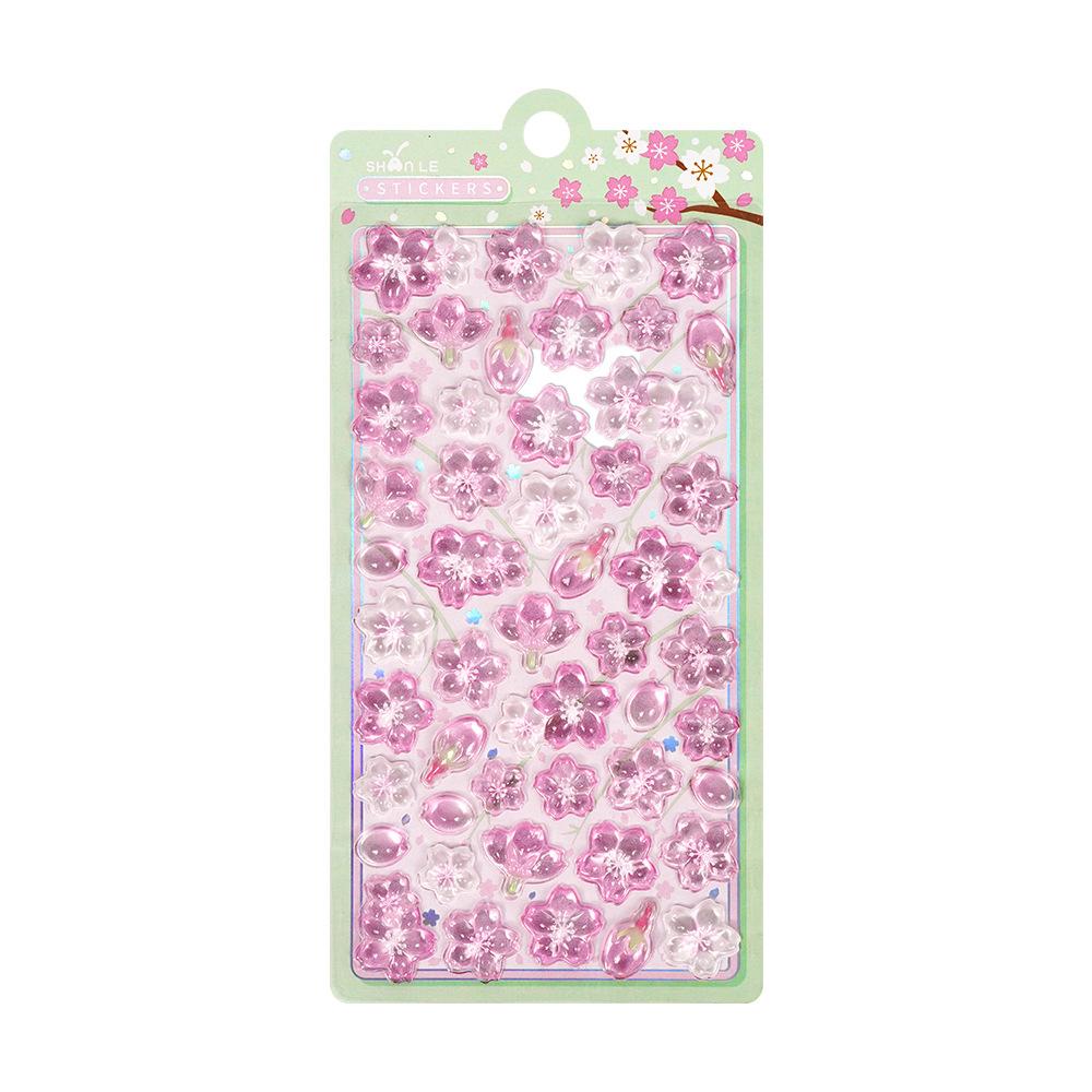 Cherry Blossom Petal Sakura Drop 3D Relief Stickers Scrapbooking DIY Journaling Stationery Diary Decor School Cute Stickers