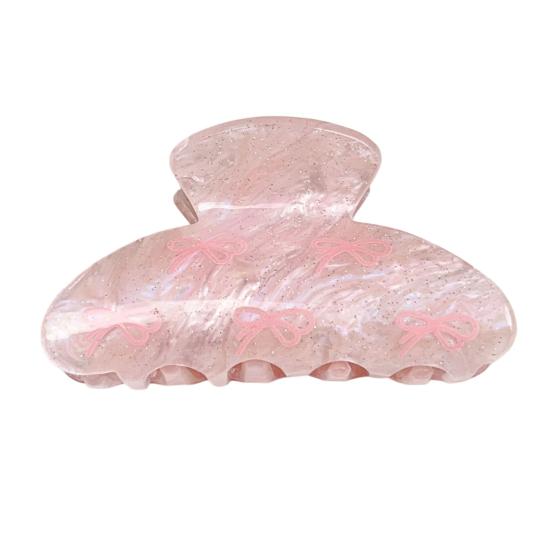 Hair Claw for Women Bow Print Hair Clip Pearlescent Texture Shark Hair Claw