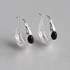 Vintage Niche Design Agate Ear Buckles S925 Silver Pin For Women