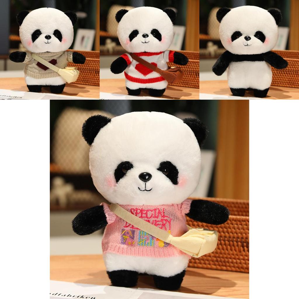Adorable Plush Panda Toy With Cute Outfits And Stylish Shoulder Bag For Kids
