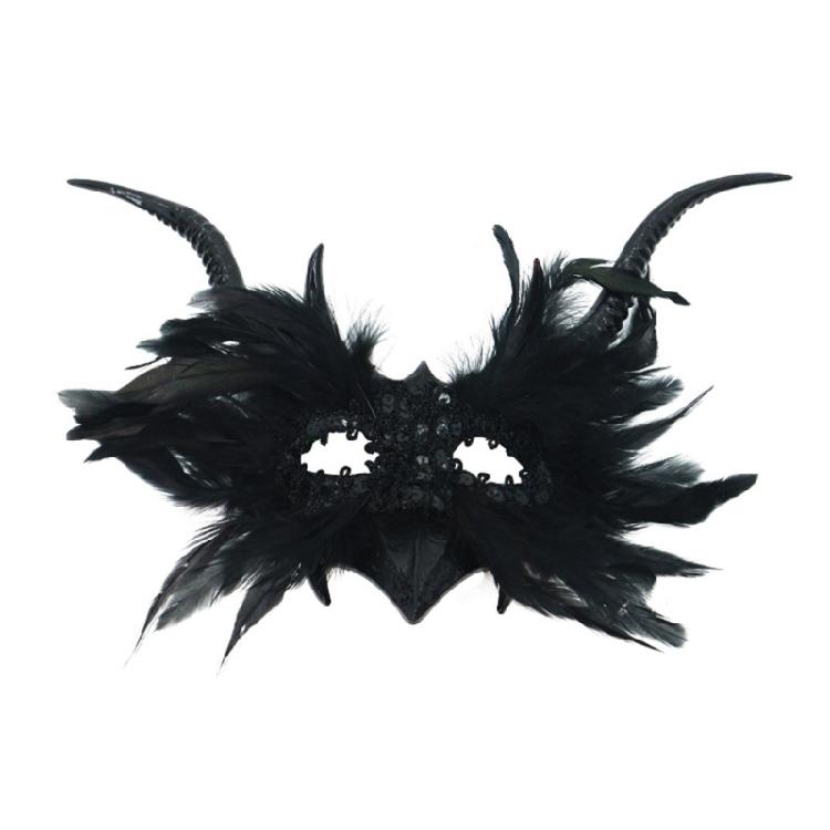 Маска Перья Воронов Маскарадная для Женщин Девушек Венецианская Маска Вечеринка Вечер Выпускной Бал Маска Хэллоуин Косплей Костюмы чёрный
