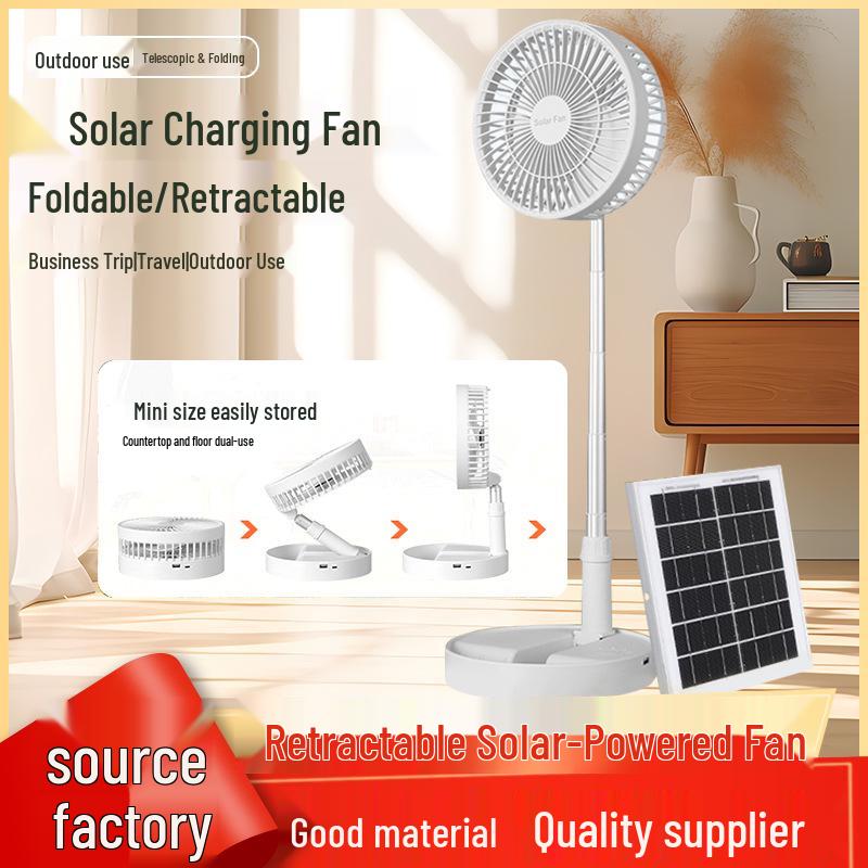 Hui Xiang Solar-Powered Silent Retractable Fan: Multifunctional, Foldable Model