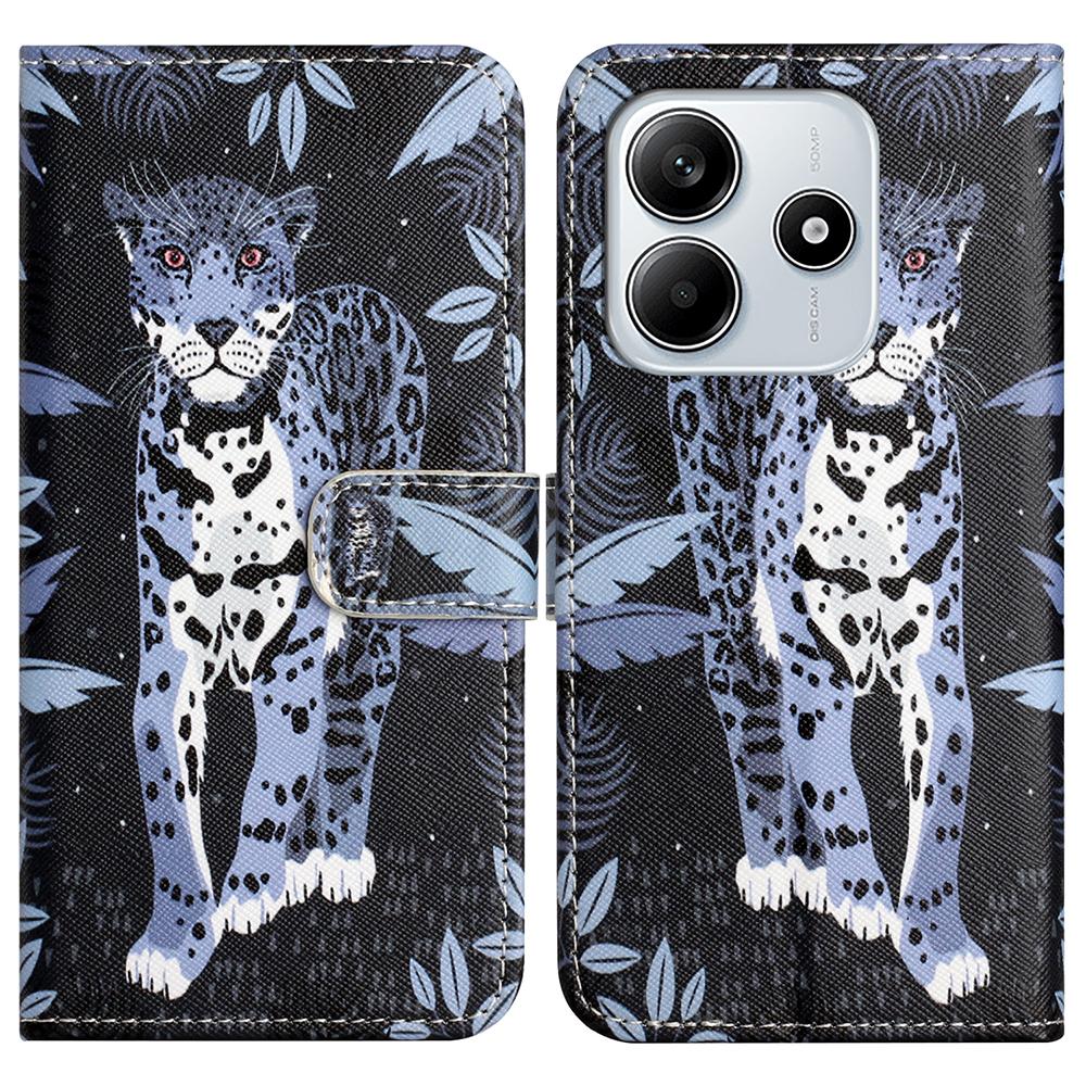 For Xiaomi Redmi Note 14 5G Case Pattern Print PU Leather Wallet Phone Cover Cross Texture