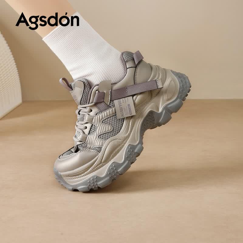 Agsdon Women's Height-Increasing Chunky Platform Sneakers