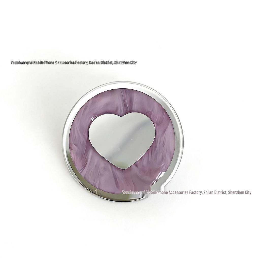 Electroplated Silver Retractable Magnetic Phone Airbag Holder