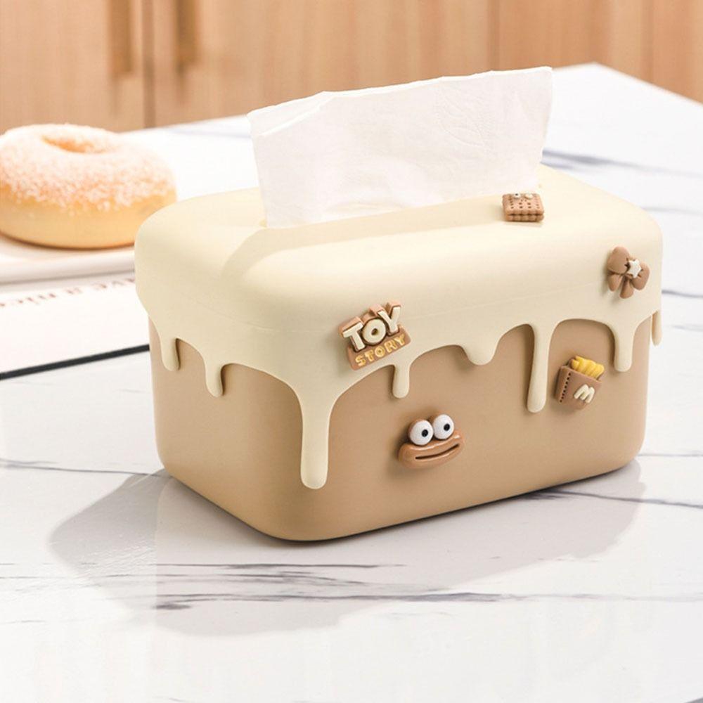Cream Style Paper Towel Holder Plastic Napkin Storage Case Nordic Paper Towel Dispenser  Household