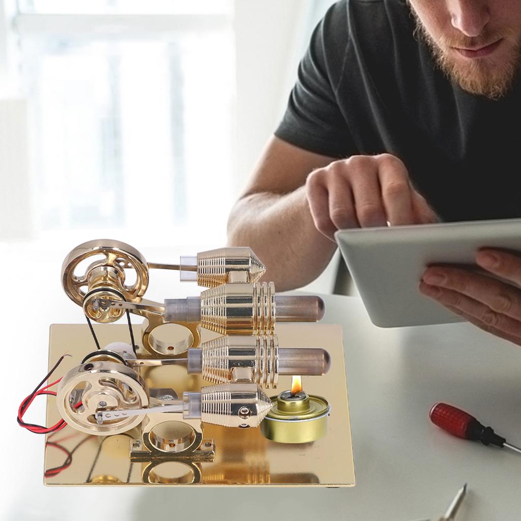 Stirlingův motor Kompaktní struktura Špičková textura Jemné zpracování Model motoru vyvážení pro
