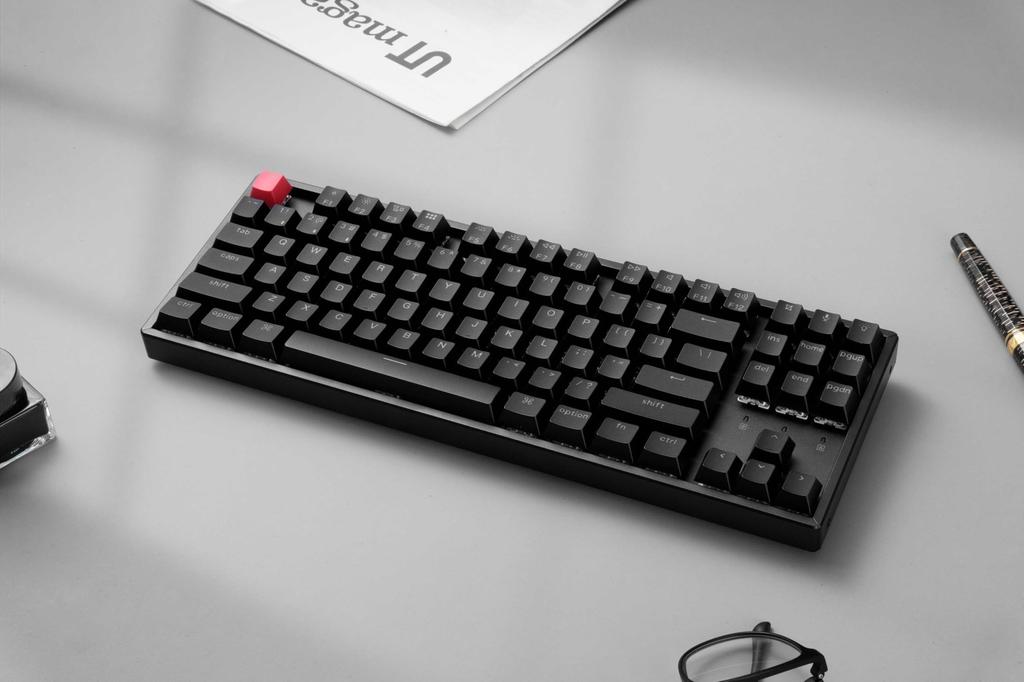 K8 Version 2 QMK Wireless Custom Mechanical Bluetooth Wired Super Mechanical Swap Windows Compatible Super Mechanical Red Axis [Keychron Keyboard,