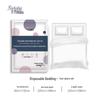 Luxury Disposable Bed & Pillow Cover Travel Set - Non-Woven, Thick & Portable 4-Piece.