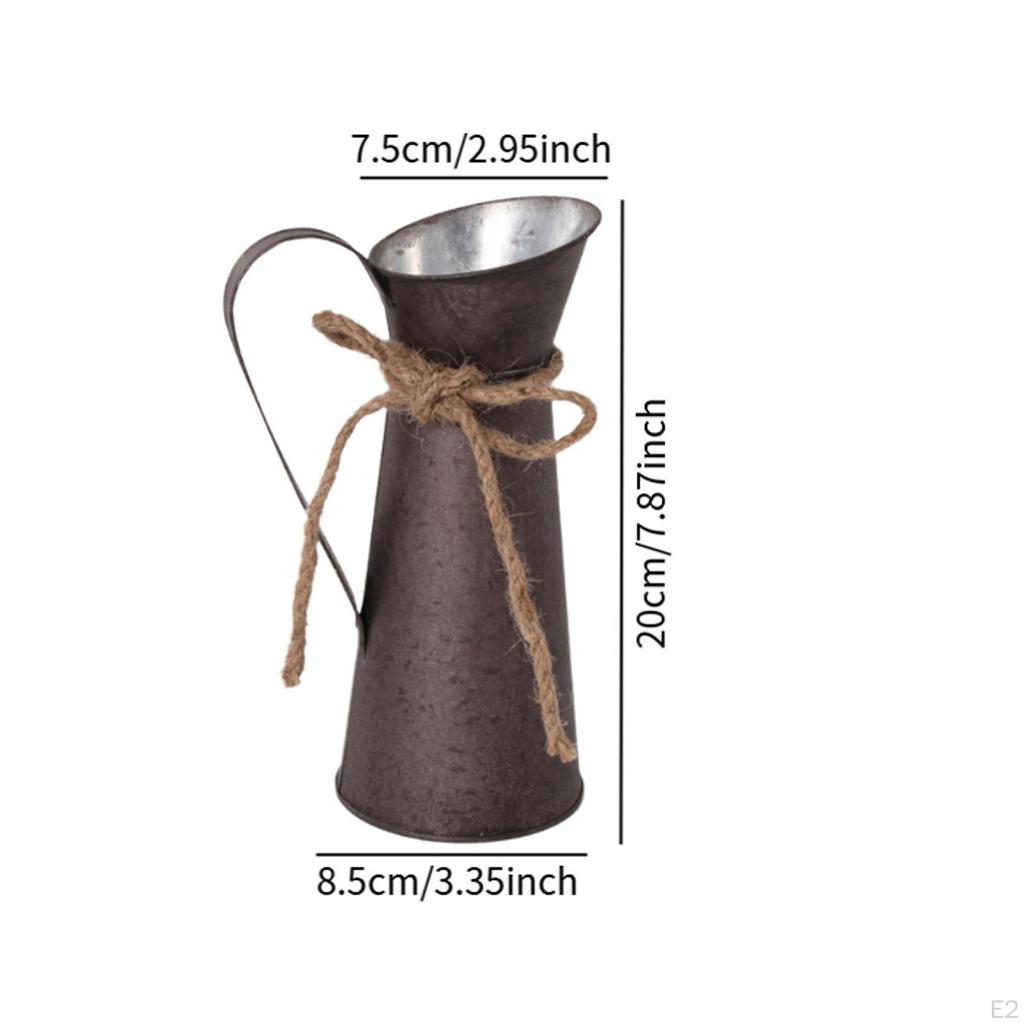 Metal Jug for Flowers Decorative Container Home Garden Wedding