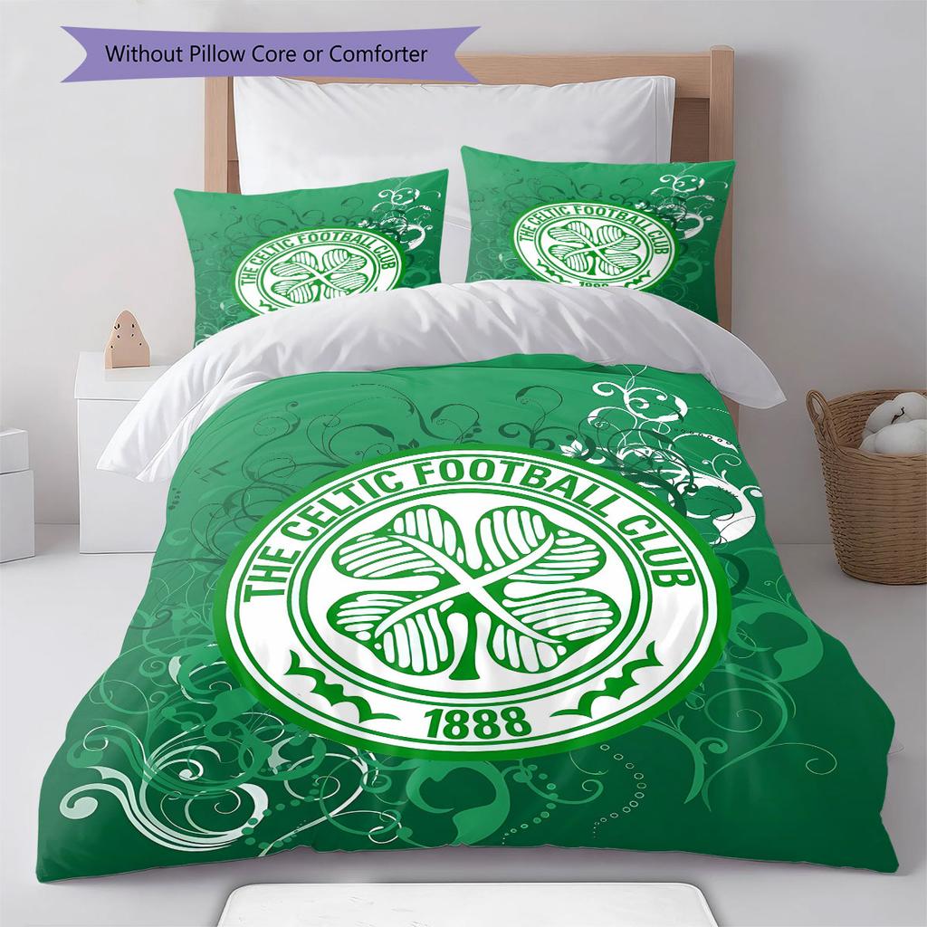 Celtic Football Club Pattern Bedding,Quilt Set Quilt Cover Pillowcase Home Birthday Gift(1 * Duvet Cover + 2 * Pillowcase, Without Core)