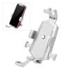 Aluminum Alloy Bike Phone Holder Shockproof Motorcycle Bicycle Cell Phone Stand MountSilver ‑ Rearview Mirror Type