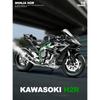 1/9 Kawasaki H2R Alloy Model Ignite Motorcycle with Spray Model Ignite Start Alloy Simulation Children Motorcycle Toy Gift