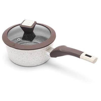 VIVIDCOOKWARE Panela 16cm com Leite Sopa Miso Molho de Leite Uso Doméstico Único Fácil de Limpar Tampa, Panela, Frigideira, Compatível com Indução/Gás, Panela, Uma Mão