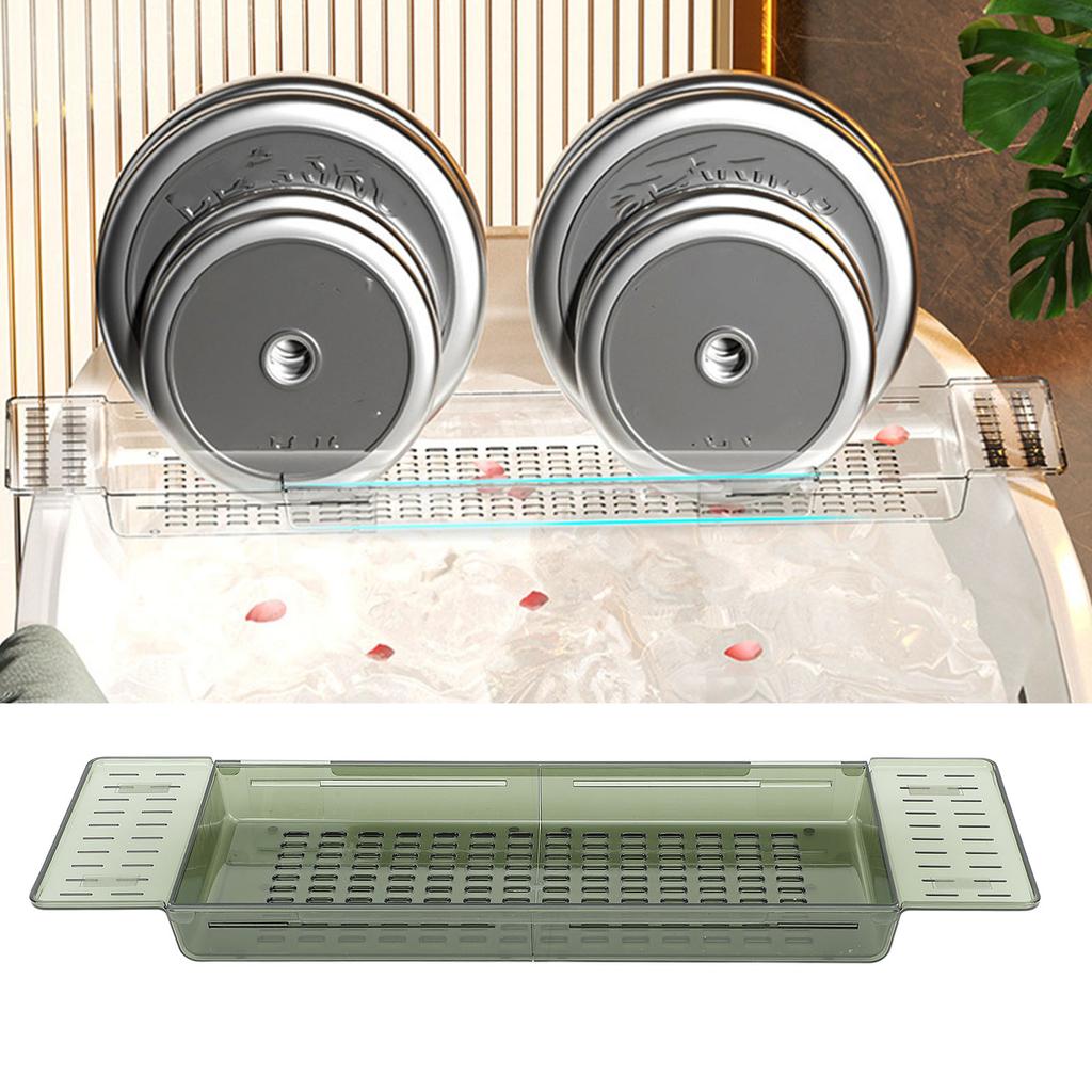 Bathtub Tray Table Extendable Draining Large Capacity Waterproof Bath Shelf for Bathroom