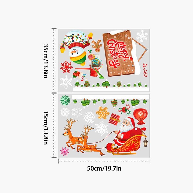 For Christmas Window Stickers Merry Christmas Decorations For Home Wall Sticker Ornament Room Wall Decal New Year Sticker DIY