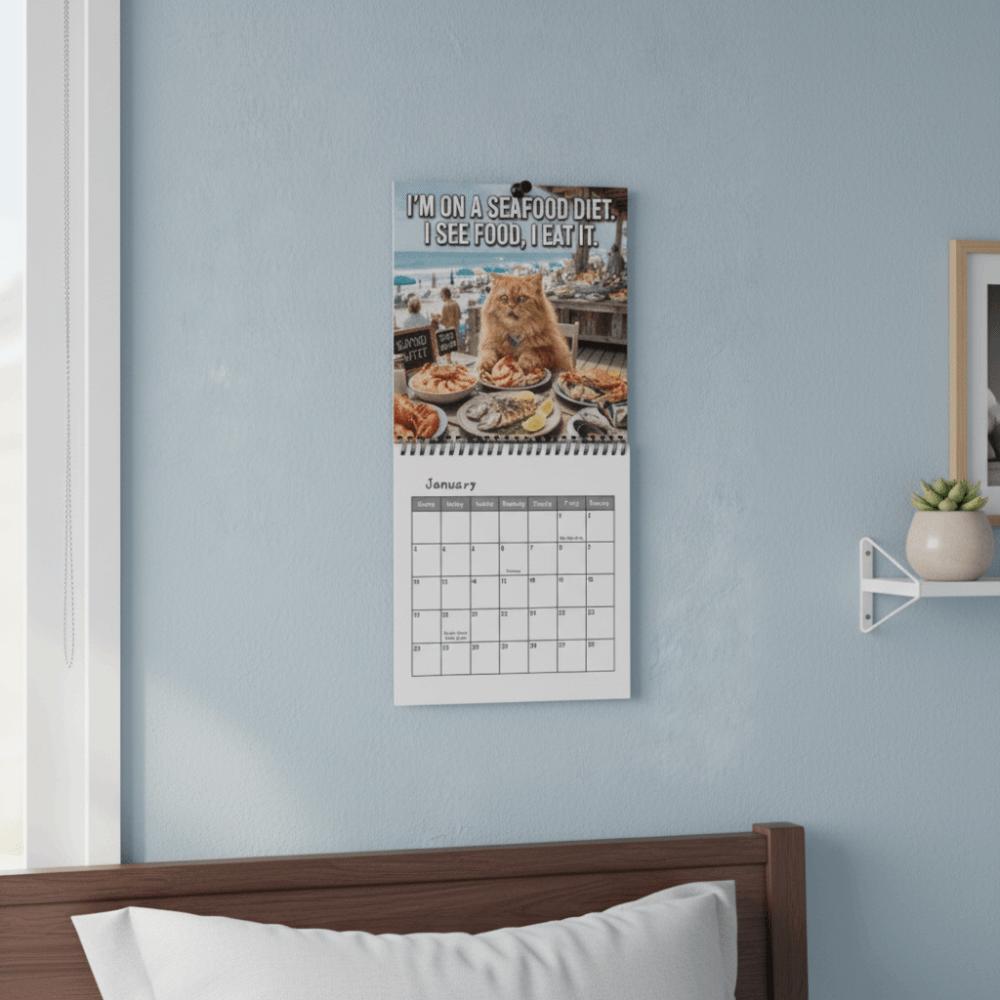 Coil Bound Cat Theme Monthly Calendar 12-Month 12 Monthly Family Planner  Home Decoration