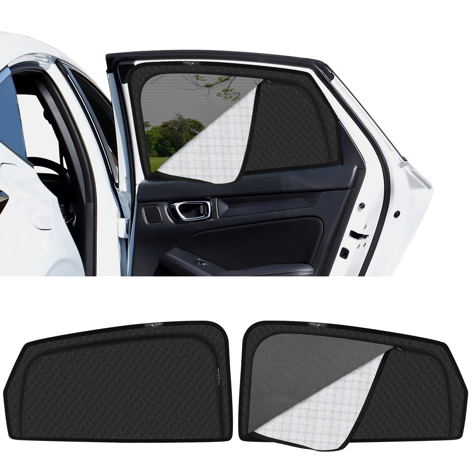 

Magnetic Sunshade for the New Civic FL Rear Seat Ventilation and Compatible with Civic Type and Mesh Curtain Sun UV Light Insect and Ventilation for