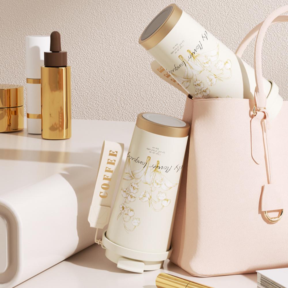 Stainless Steel Water Bottle Orchid Coffee Mug Portable Insulated Cup  Home Office