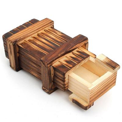 Holzpuzzle-Box, Vintage-Mechanismus-Koffer, Kinderspielzeug mit geheimer Schublade, Trick, magisches Fach, Denksportaufgabe, Projekte, Spielzeug