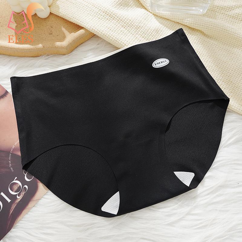 Ice Silk Seamless Contrast Color Girls Underwear Female Breathable Extended Crotch Summer Thin Triangle Underwear Ladies